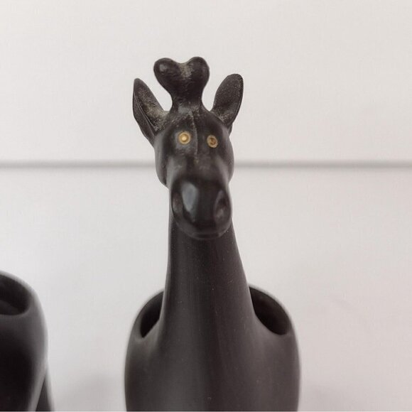 Set Of Brown Resin Giraffe Tealight Candle Holders Africa African Safari - Picture 6 of 9